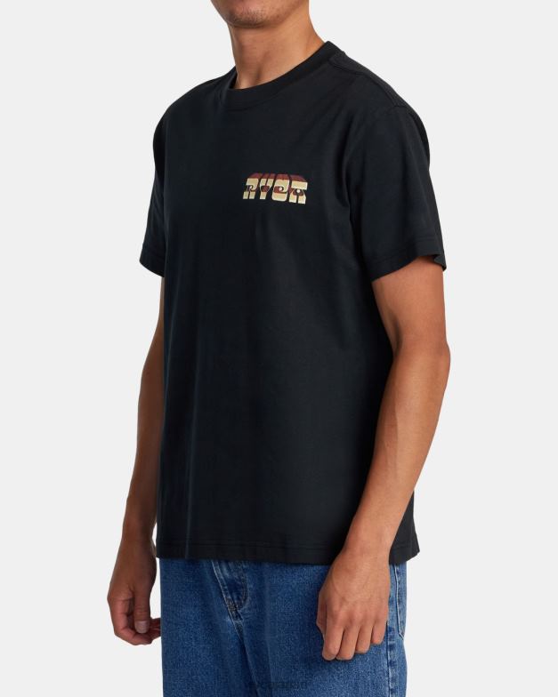 衣類 TP8J168 黒 RVCA 男性 マーティン・アンダーのポータルTシャツ