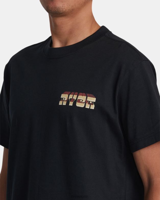 衣類 TP8J168 黒 RVCA 男性 マーティン・アンダーのポータルTシャツ