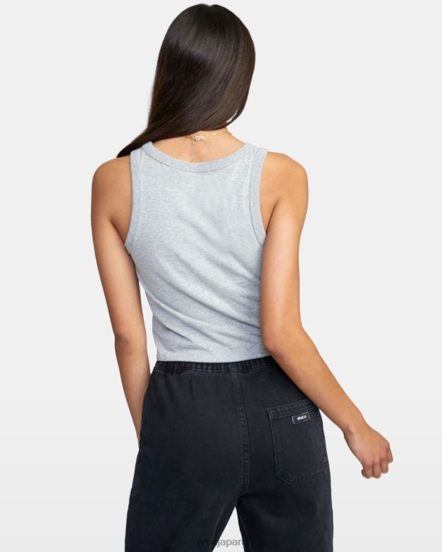 衣類 TP8J1704 グレーヘザー RVCA 女性 デイジー スリムフィット タンクトップ
