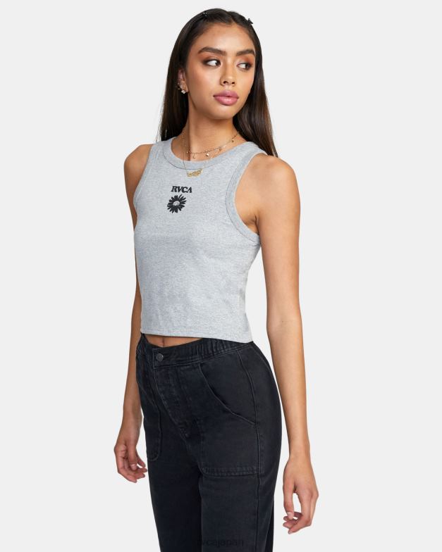 衣類 TP8J1704 グレーヘザー RVCA 女性 デイジー スリムフィット タンクトップ