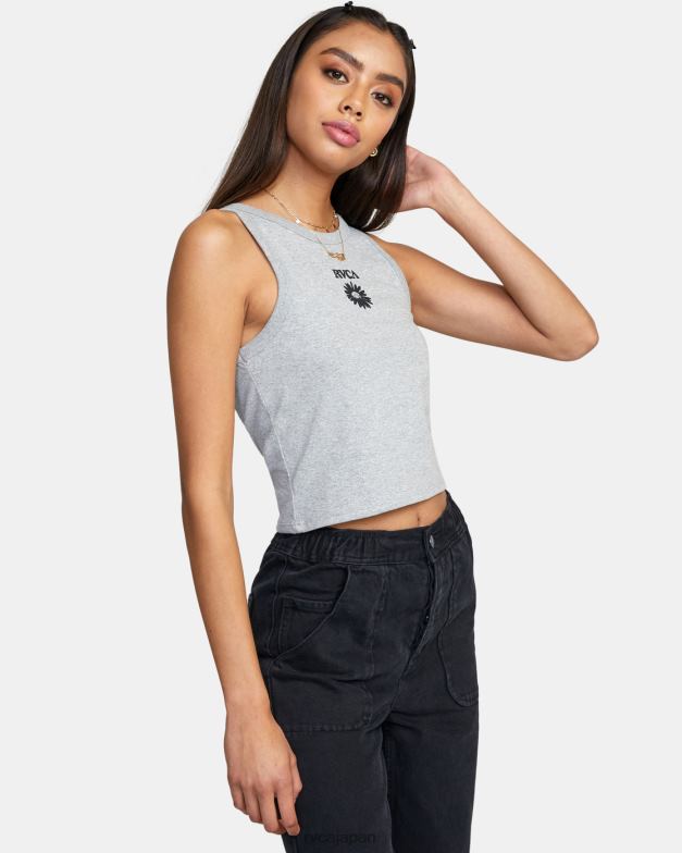 衣類 TP8J1704 グレーヘザー RVCA 女性 デイジー スリムフィット タンクトップ