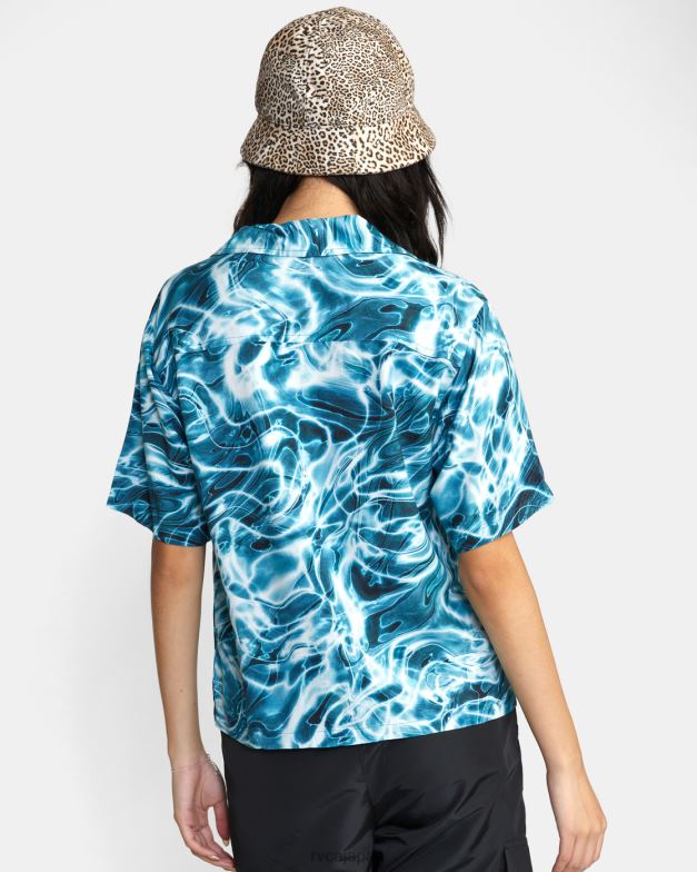 衣類 TP8J1705 メドーブルック RVCA 女性 ウェーブボタンダウントップ