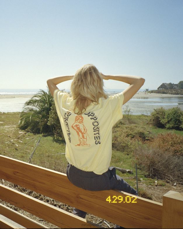 衣類 TP8J1716 レモンメレンゲ RVCA 女性 天使のグラフィック T シャツ