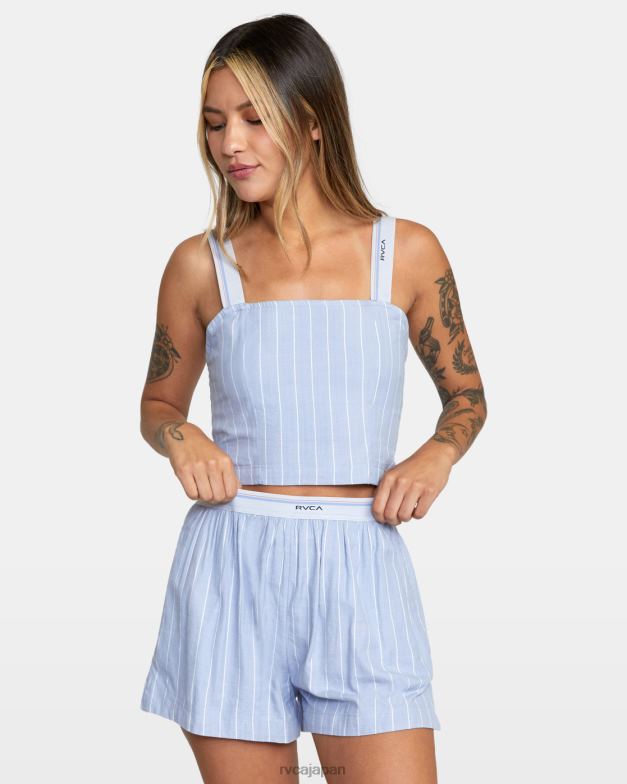 衣類 TP8J1719 グレーパープル RVCA 女性 夜行性クロップタンクトップ