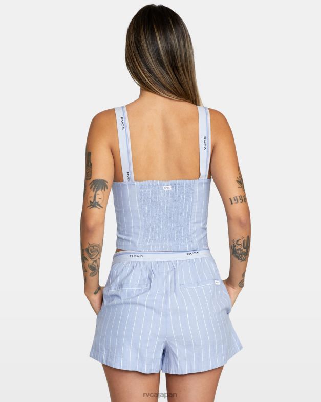 衣類 TP8J1719 グレーパープル RVCA 女性 夜行性クロップタンクトップ