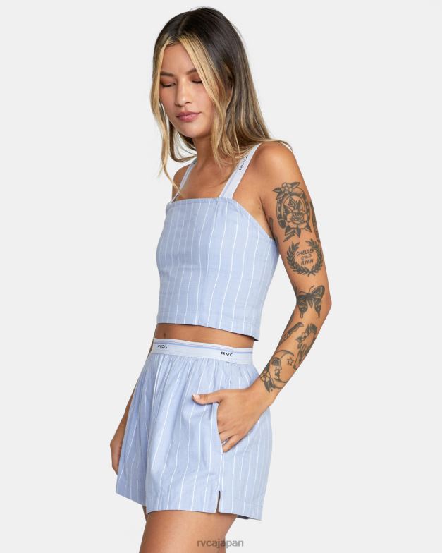 衣類 TP8J1719 グレーパープル RVCA 女性 夜行性クロップタンクトップ
