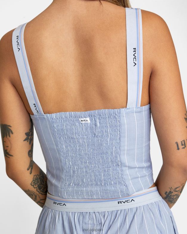 衣類 TP8J1719 グレーパープル RVCA 女性 夜行性クロップタンクトップ