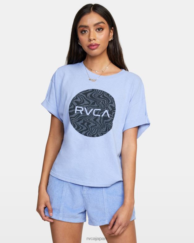 衣類 TP8J1724 グレーパープル RVCA 女性 ストラタクロップTシャツ