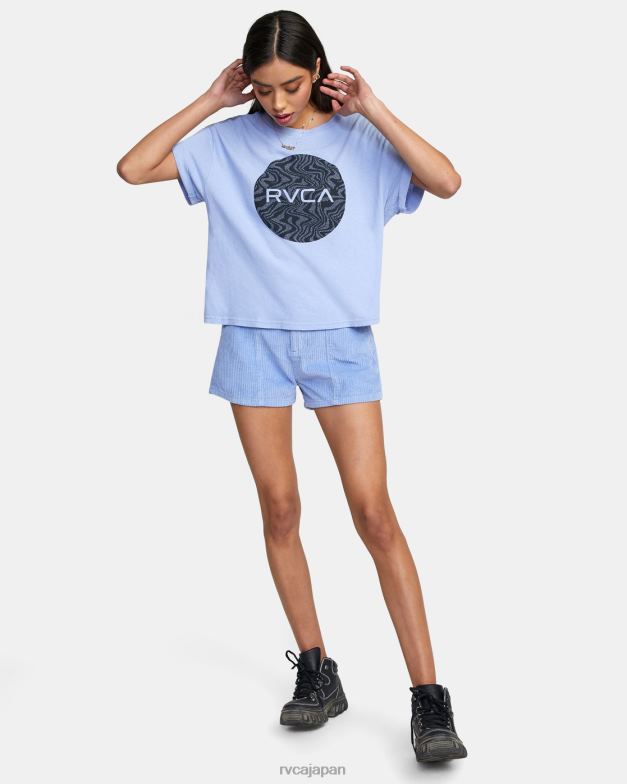 衣類 TP8J1724 グレーパープル RVCA 女性 ストラタクロップTシャツ