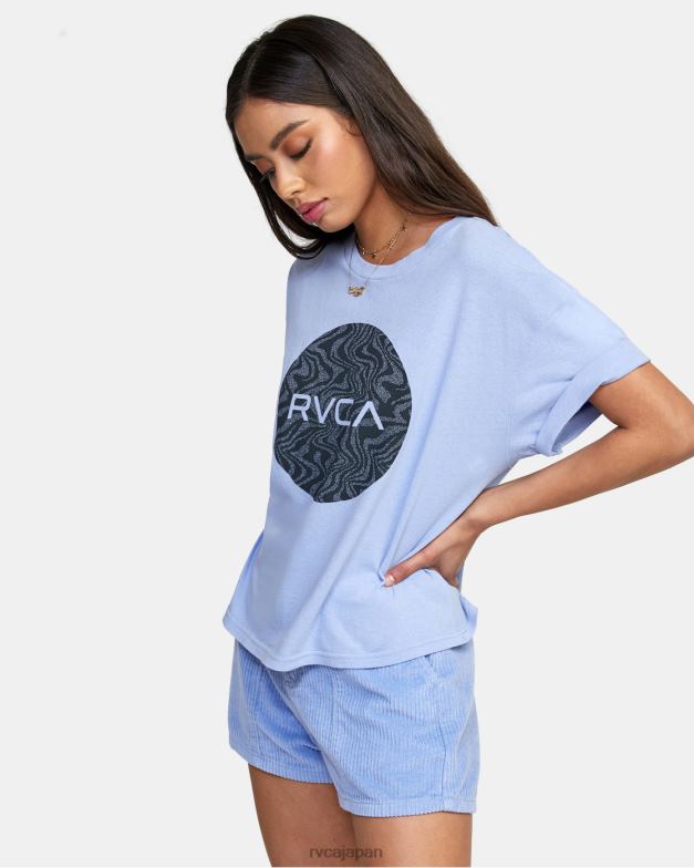 衣類 TP8J1724 グレーパープル RVCA 女性 ストラタクロップTシャツ
