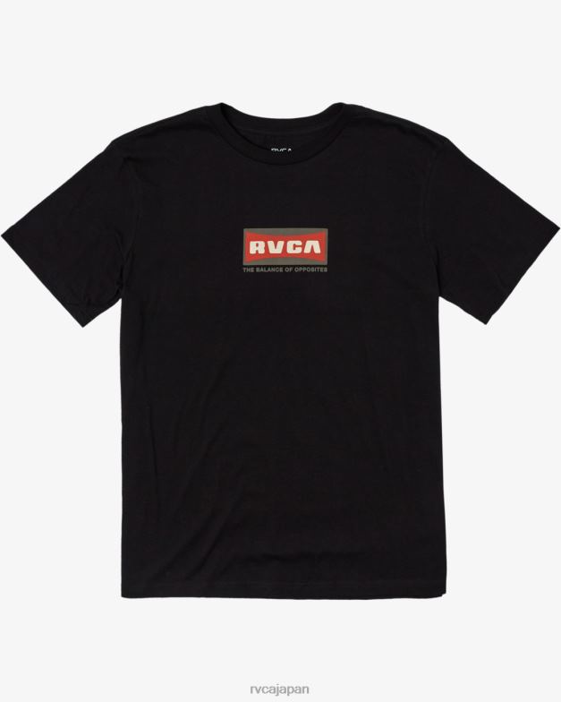 衣類 TP8J178 黒 RVCA 男性 ワイドアングル半袖Tシャツ