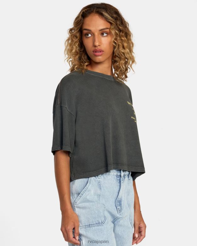 衣類 TP8J184 海賊黒 RVCA 女性 ハワイ州アロハTシャツ