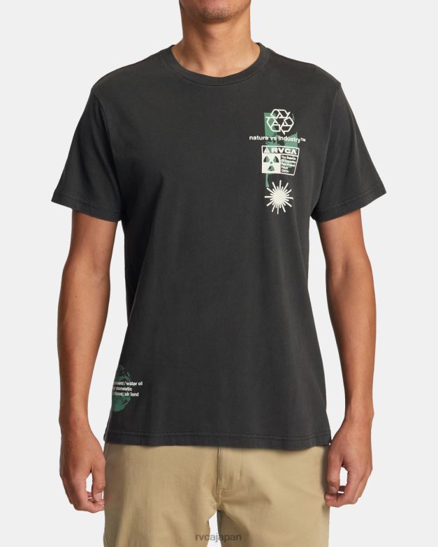 衣類 TP8J187 海賊黒 RVCA 男性 インフォグラフィックTシャツ