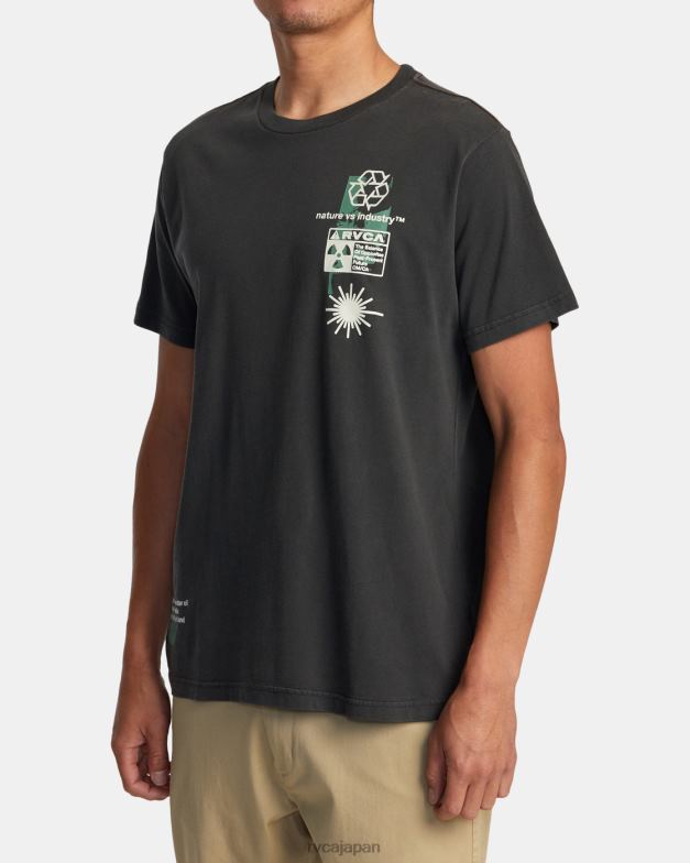 衣類 TP8J187 海賊黒 RVCA 男性 インフォグラフィックTシャツ