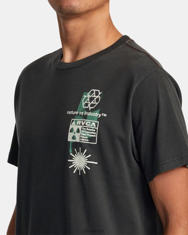 衣類 TP8J187 海賊黒 RVCA 男性 インフォグラフィックTシャツ