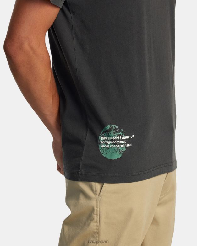 衣類 TP8J187 海賊黒 RVCA 男性 インフォグラフィックTシャツ