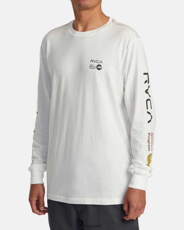 衣類 TP8J196 アンティークホワイト RVCA 男性 アンプ長袖Tシャツ
