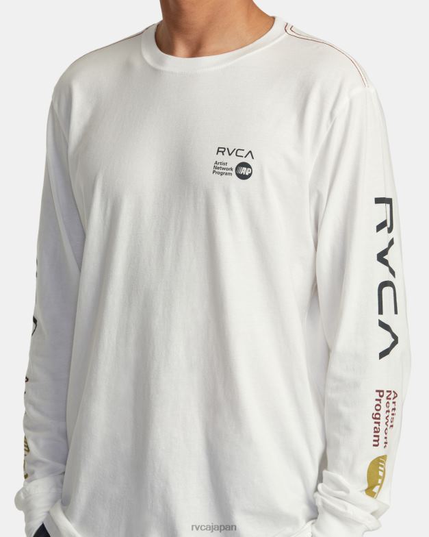 衣類 TP8J196 アンティークホワイト RVCA 男性 アンプ長袖Tシャツ