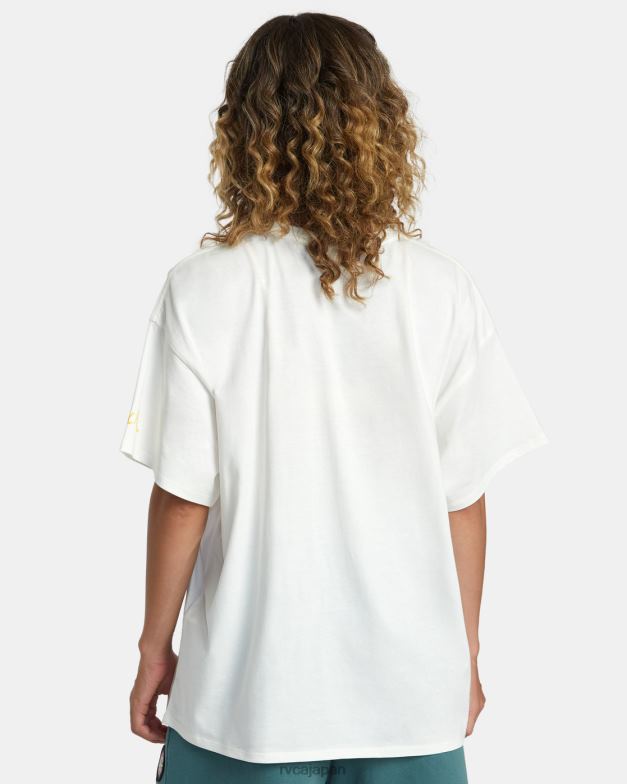 衣類 TP8J201 ヴィンテージホワイト RVCA 女性 ローズ・マチャドの陰陽Tシャツ