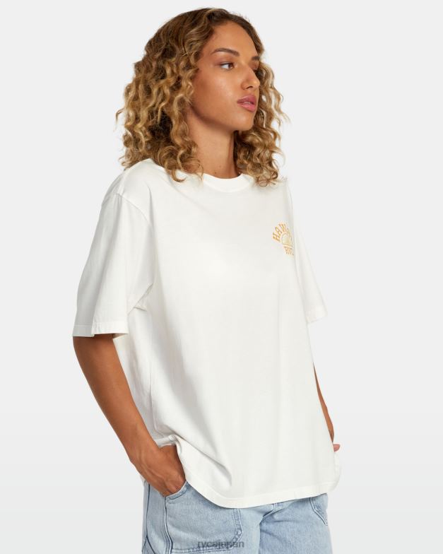 衣類 TP8J204 ヴィンテージホワイト RVCA 女性 ハワイ サンライズ VA オーバーサイズ T シャツ