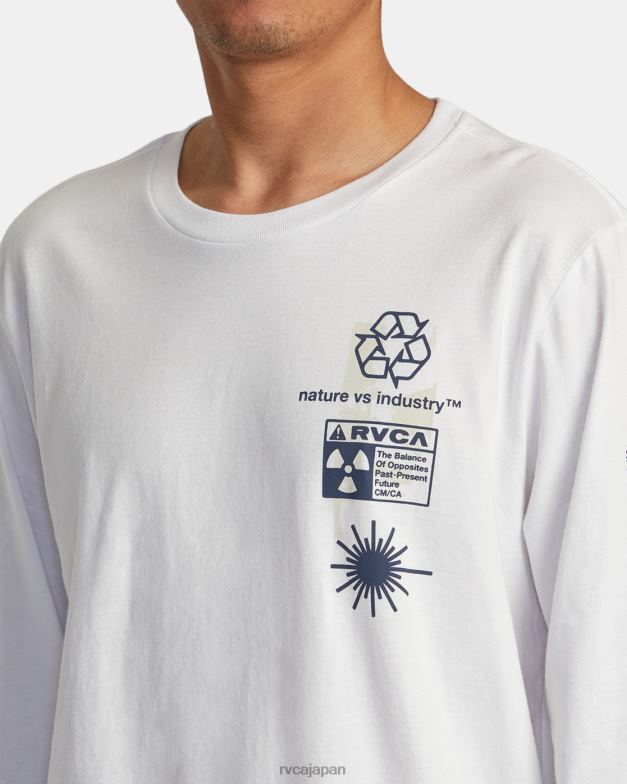 衣類 TP8J208 白 RVCA 男性 インフォグラフィック長袖Tシャツ
