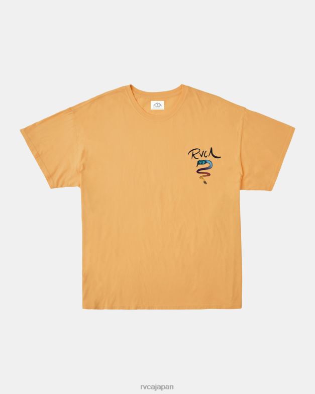 衣類 TP8J229 マリーゴールド RVCA 女性 ローズマチャドスネークTシャツ