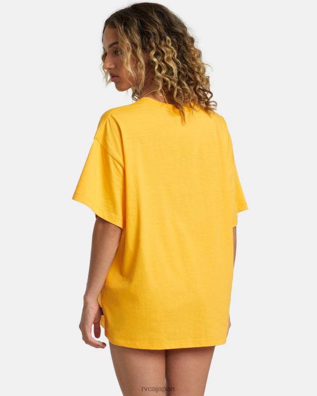 衣類 TP8J229 マリーゴールド RVCA 女性 ローズマチャドスネークTシャツ