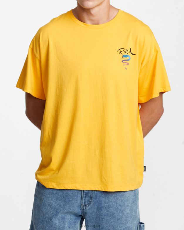 衣類 TP8J229 マリーゴールド RVCA 女性 ローズマチャドスネークTシャツ