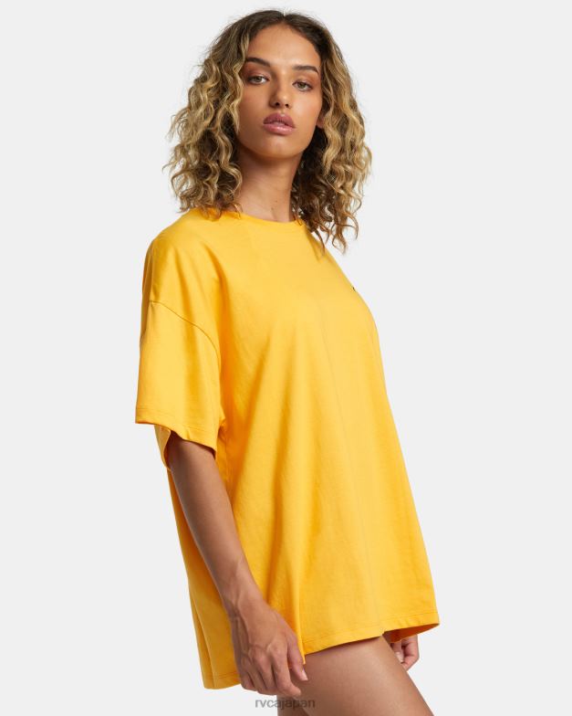 衣類 TP8J229 マリーゴールド RVCA 女性 ローズマチャドスネークTシャツ