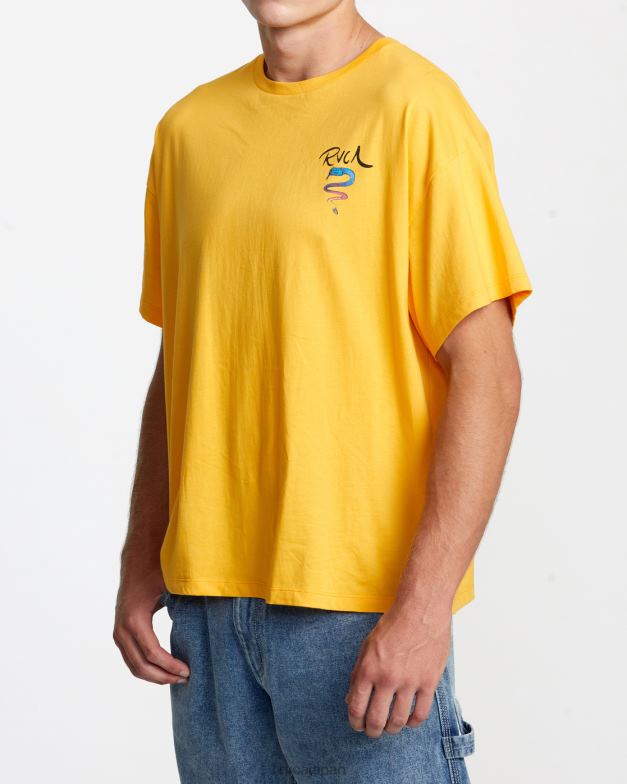 衣類 TP8J229 マリーゴールド RVCA 女性 ローズマチャドスネークTシャツ