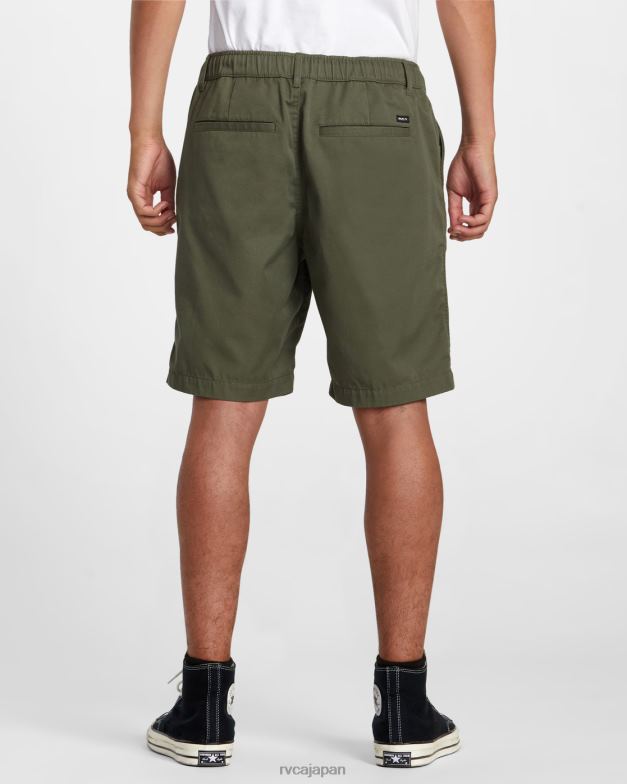 衣類 TP8J232 オリーブ RVCA 男性 リセッションコレクション アメリカーナ エラスティック 20 ショーツ