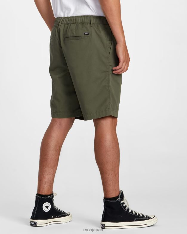 衣類 TP8J232 オリーブ RVCA 男性 リセッションコレクション アメリカーナ エラスティック 20 ショーツ