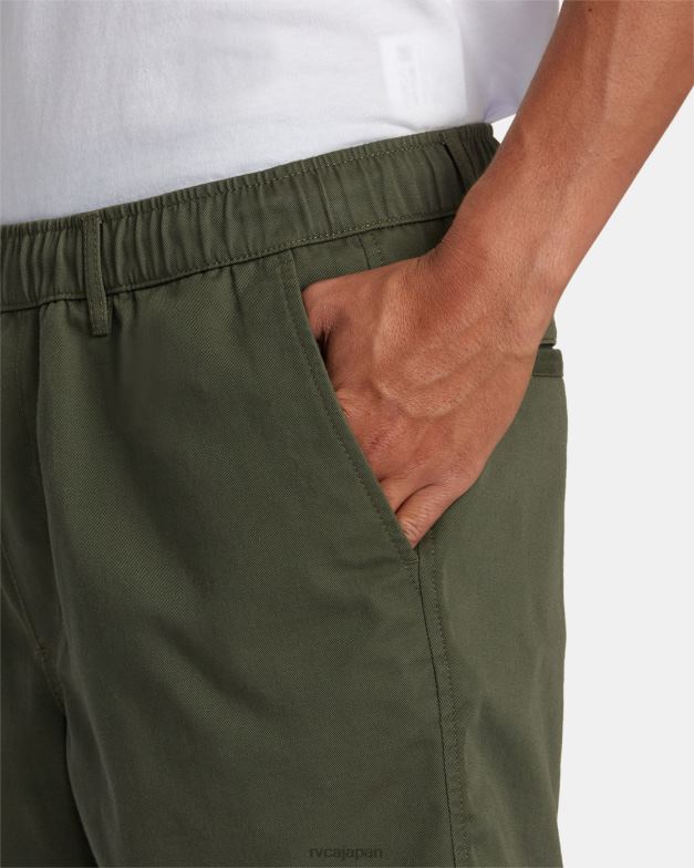 衣類 TP8J232 オリーブ RVCA 男性 リセッションコレクション アメリカーナ エラスティック 20 ショーツ