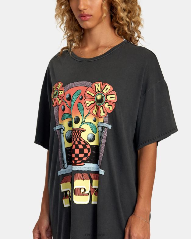 衣類 TP8J234 黒 RVCA 女性 マーティン・アンダー・ポタルTシャツ