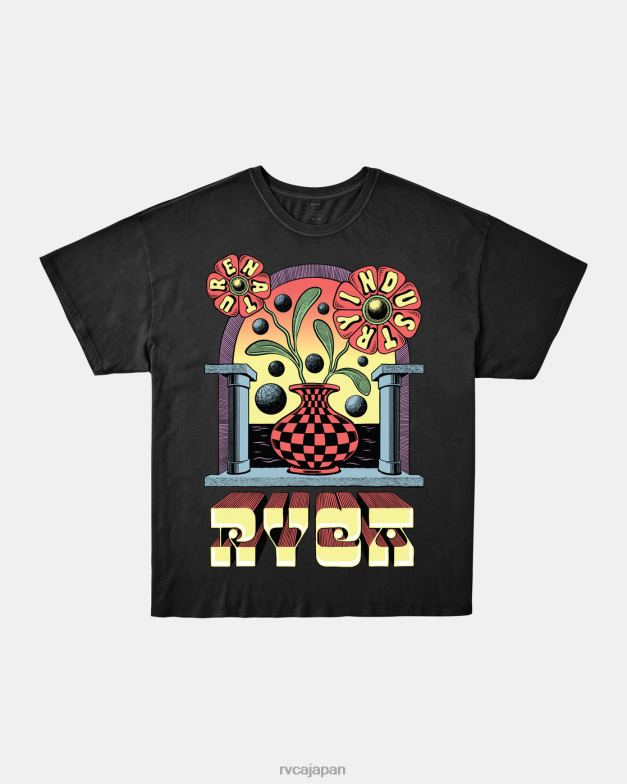 衣類 TP8J234 黒 RVCA 女性 マーティン・アンダー・ポタルTシャツ