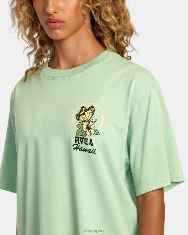衣類 TP8J240 海の泡 RVCA 女性 ハイビスカスハワイTシャツ