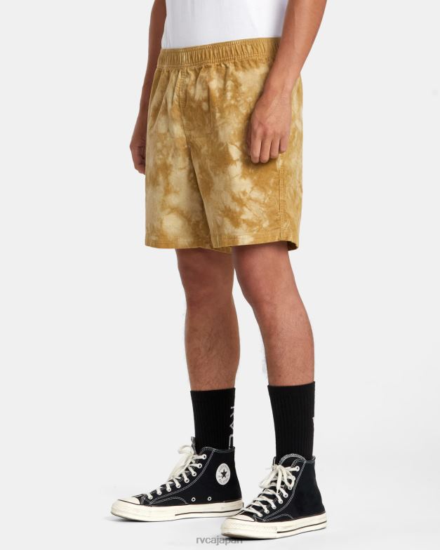 衣類 TP8J251 バタースコッチ RVCA 男性 シビック ブリーチ 18 エラスティック ショーツ