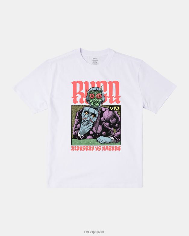 衣類 TP8J263 白 RVCA 男性 マーティン・アンダーのマンデロイドTシャツ