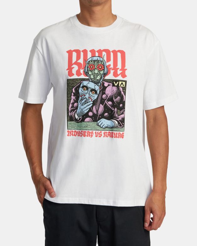 衣類 TP8J263 白 RVCA 男性 マーティン・アンダーのマンデロイドTシャツ