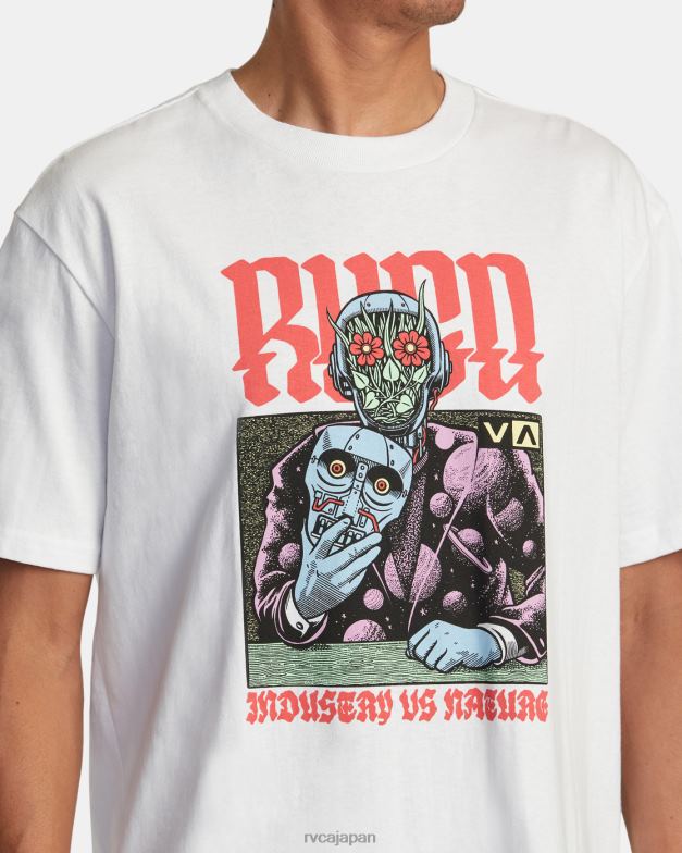 衣類 TP8J263 白 RVCA 男性 マーティン・アンダーのマンデロイドTシャツ