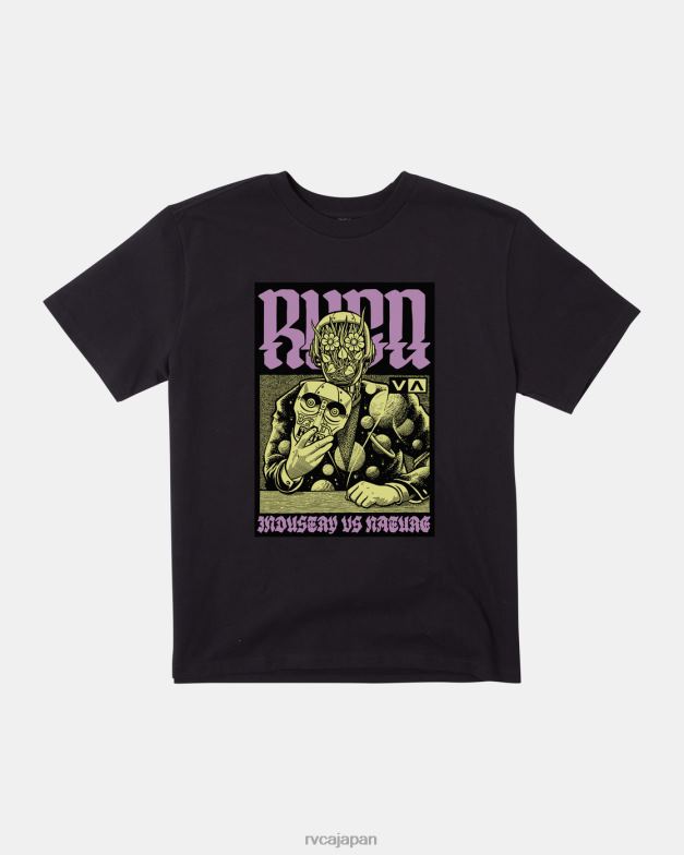 衣類 TP8J266 黒 RVCA 男性 マーティン・アンダーのマンデロイドTシャツ