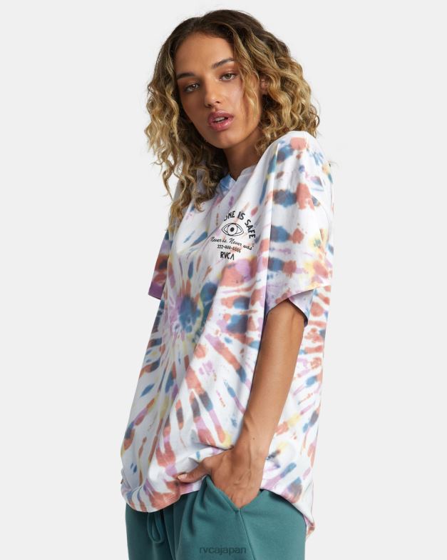 衣類 TP8J277 タイダイ RVCA 女性 ローズ・マチャドは決してTシャツではなかった