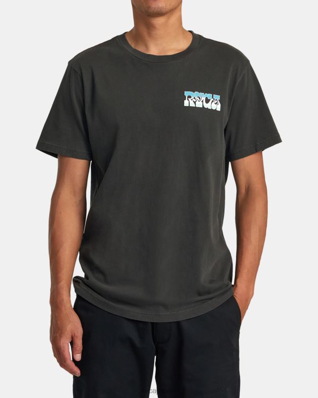 衣類 TP8J278 海賊黒 RVCA 男性 マーティン アンダー リゾート テクニカ T シャツ
