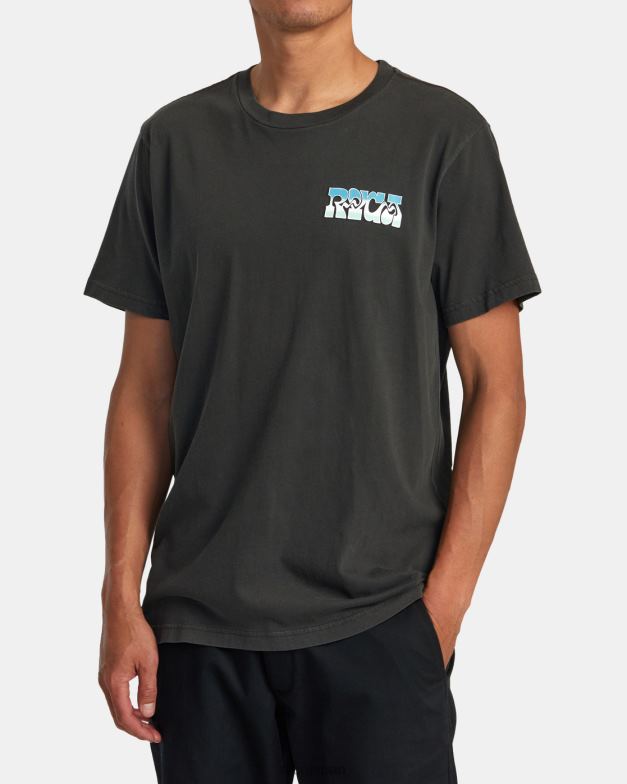 衣類 TP8J278 海賊黒 RVCA 男性 マーティン アンダー リゾート テクニカ T シャツ