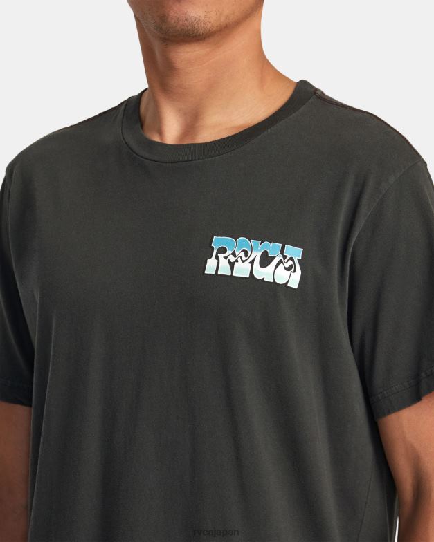 衣類 TP8J278 海賊黒 RVCA 男性 マーティン アンダー リゾート テクニカ T シャツ