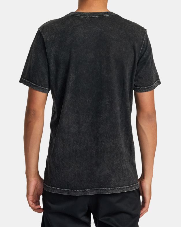 衣類 TP8J283 ブラックショックウォッシュ RVCA 男性 ビッグステンシルTシャツ