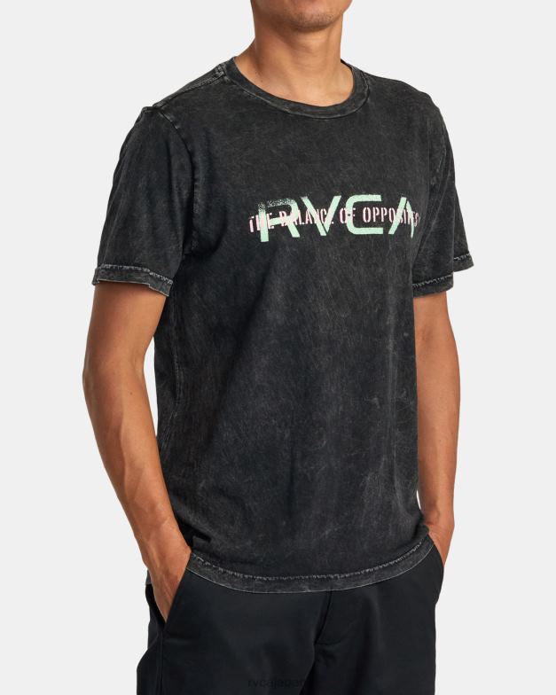 衣類 TP8J283 ブラックショックウォッシュ RVCA 男性 ビッグステンシルTシャツ