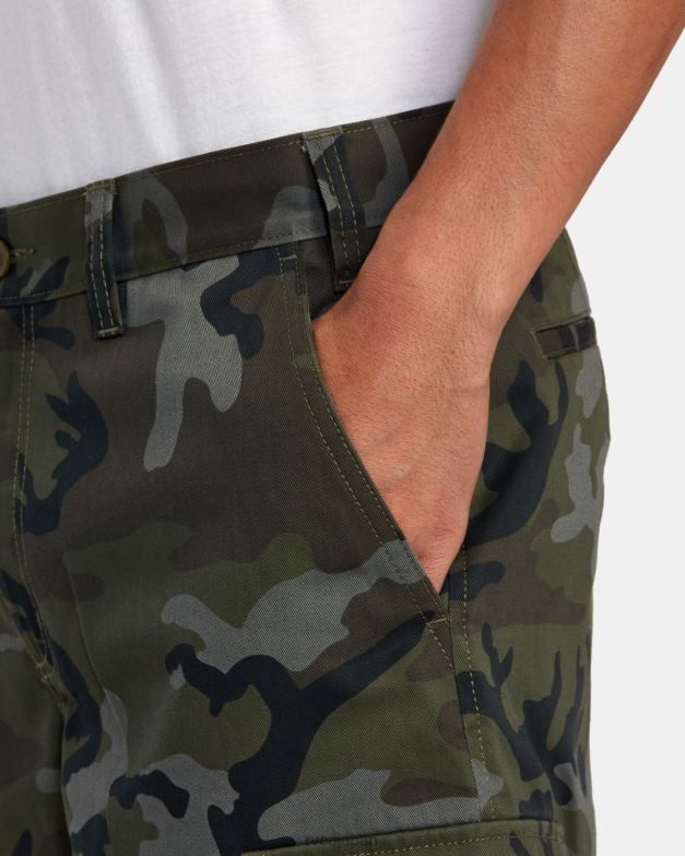 衣類 TP8J333 迷彩柄 RVCA 男性 リセッションコレクション アメリカーナ カーゴショーツ