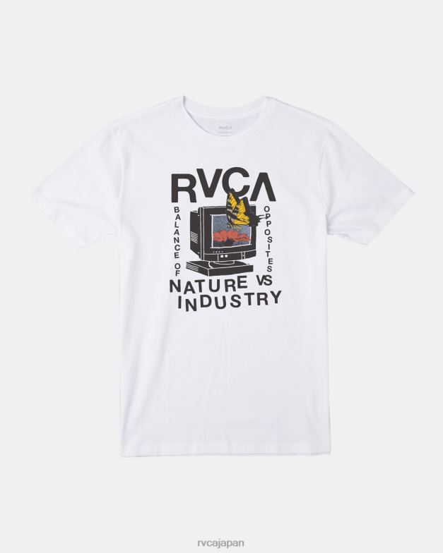 衣類 TP8J380 白 RVCA 男性 ダイヤルアップTシャツ