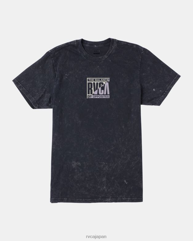 衣類 TP8J412 ブラックショックウォッシュ RVCA 男性 スプリッターTシャツ